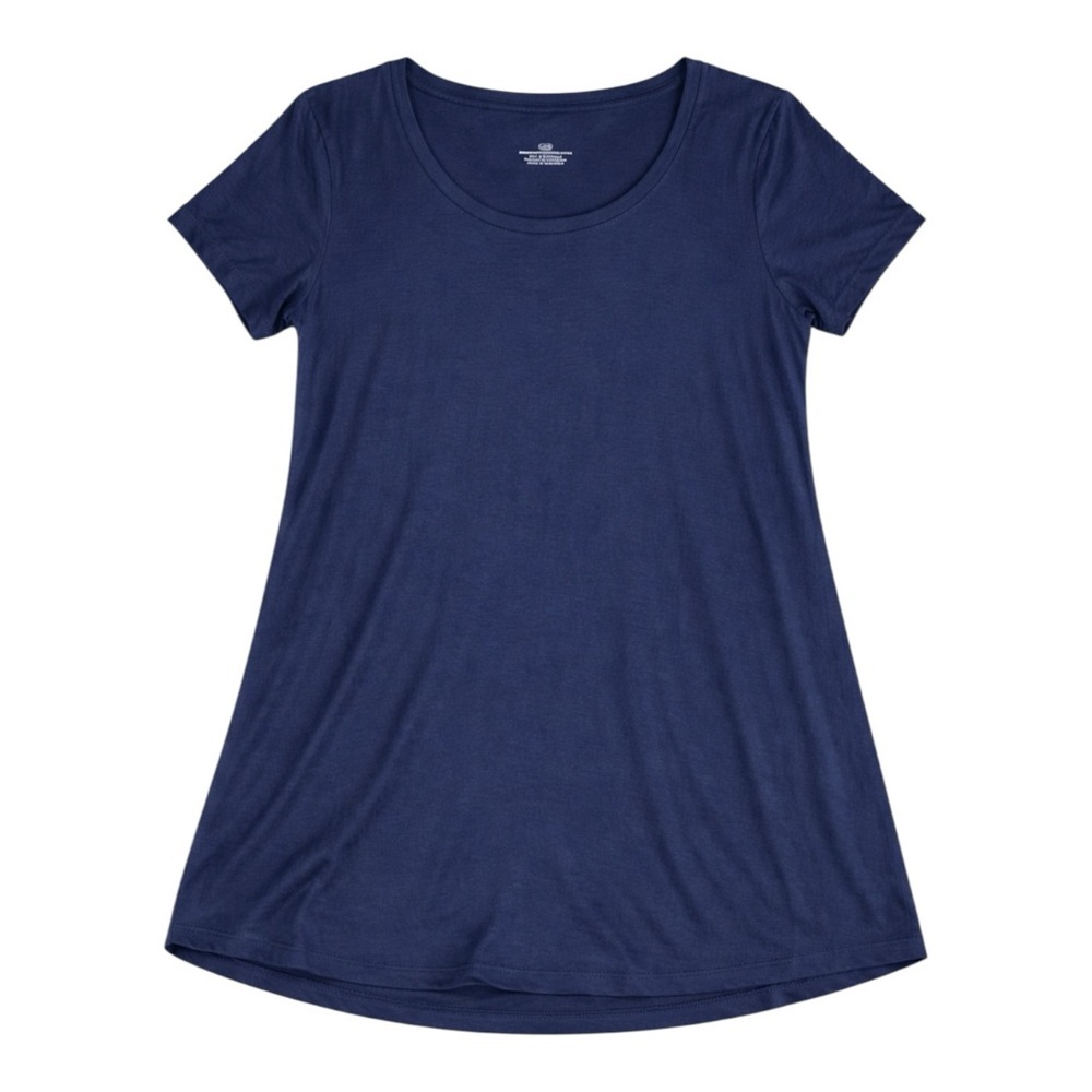 Navy Blue Rayon Spandex Tunic Tee | Soft Stretch Casual Basic Top Women’s Flowy